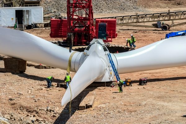 Wind Turbine Construction with Bog Mat Support